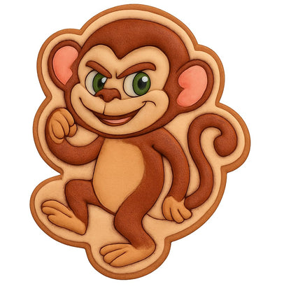 Mischievous Monkey Cookie Cutter - 4x3.1" Fun Baking Kitchen Design