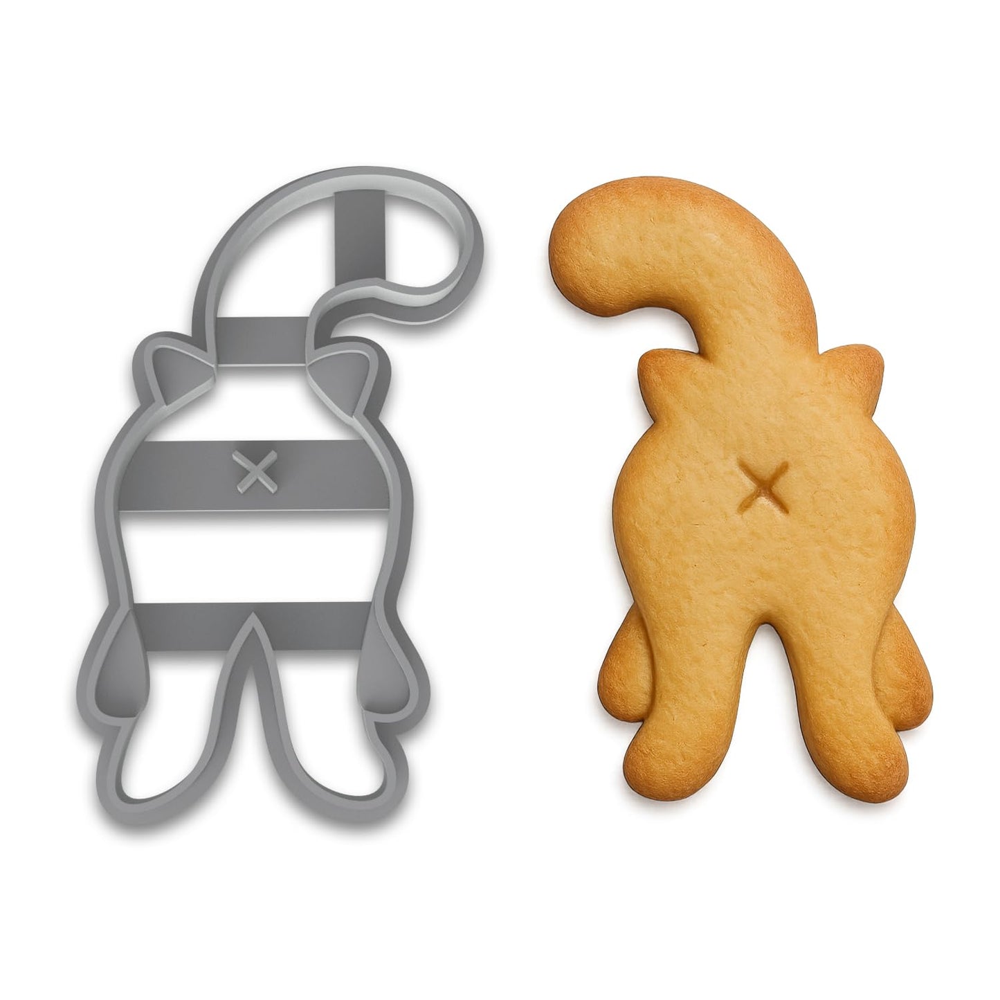 Funny Cat Butt Cookie Cutter - 4 Inch, Hilarious Kitty Shape for Cat Lovers & Bakers