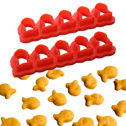 Mini Tiny Goldfish Cracker Cutter and Goldfish Cookie Cutter - 5 x 1 inch goldfish mold (1 or 2 packs)