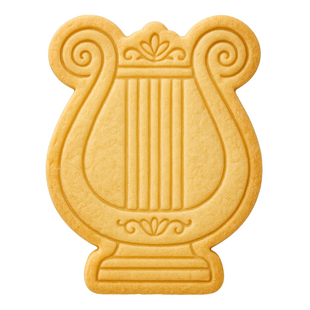 Classical Harp Cookie Cutter - 4x3" Premium Musical Kitchen Set Fun