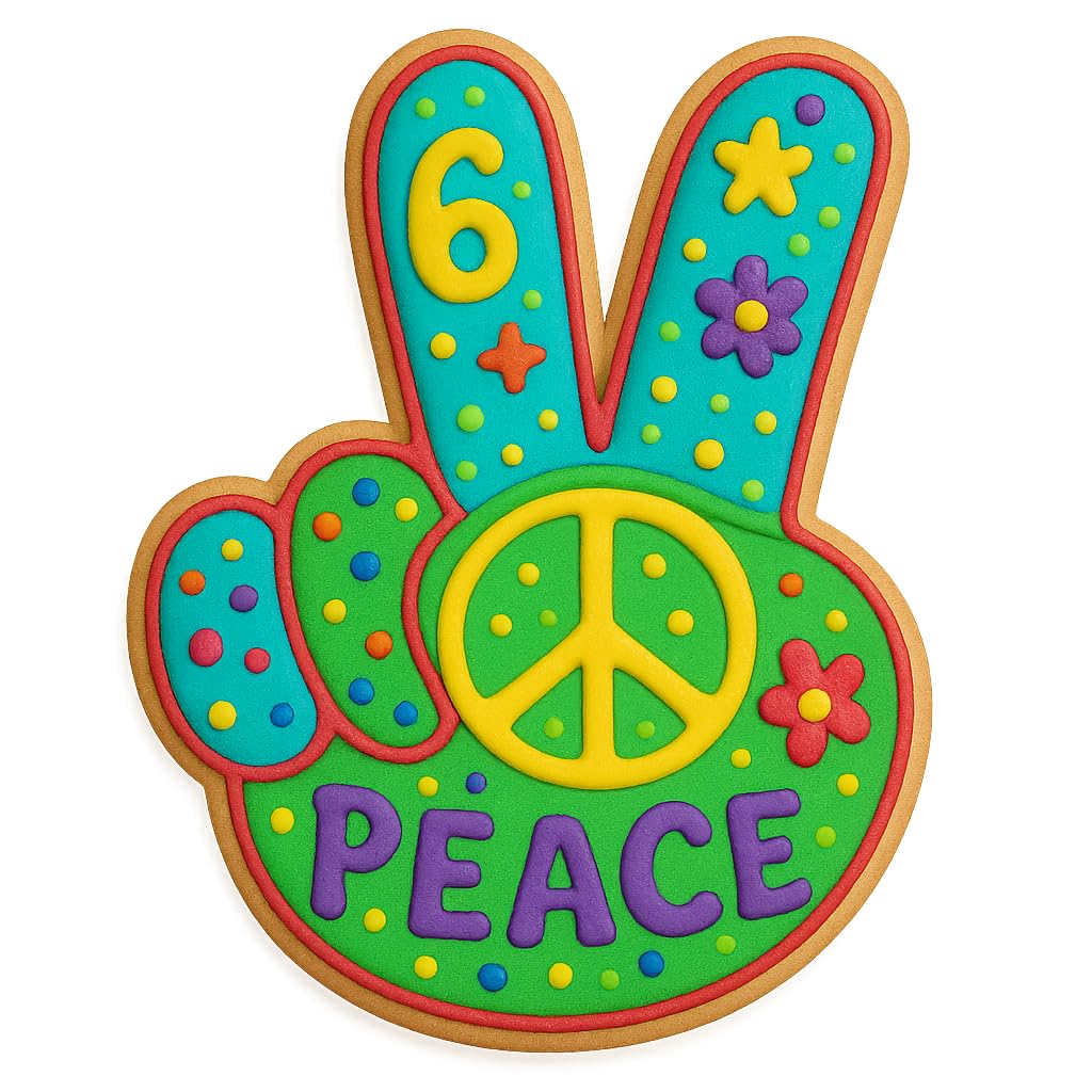 Peace Sign Hand Gesture Cookie Cutter 4x3.1" for Baking & Fondant Clay Gifts