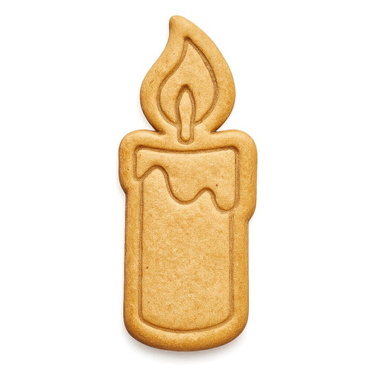 Mighty Gadget Birthday Candle Cookie Cutter & Stamp - 4x1.75" Symbolic Glow for Festive Occasions (Random Color)