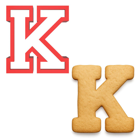 3" Varsity Letter K Cookie Cutter