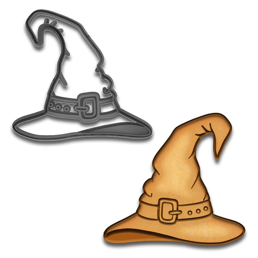 Wizard & Witch Hat Cookie Cutter & Stamp (4x3.71") - Perfect for Fantasy & Halloween Baking (Random Color)