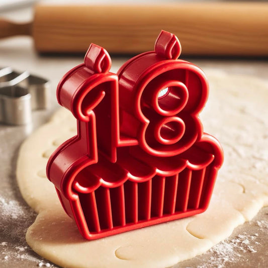 18th Birthday Cup Cake Inspired Cookie Cutter 3"