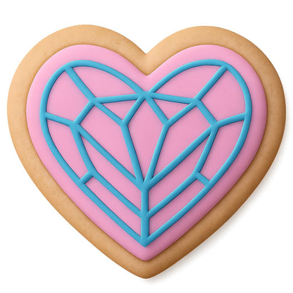 Crystal Heart Gem Cookie Cutter - 4x3.3" Premium Party Design Tool