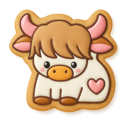 Kawaii Baby Cow Cookie Cutter - 4x3.8" Fun Kids Baking Design