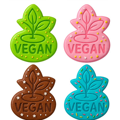 Mighty Gadget Vegan Leaf Cookie Cutter & Stamp - 4x3.28" Nature-Inspired Design for Plant-Based Baking (Random Color)