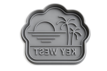 Key West Sunset Palm Cookie Cutter - 4x4" Premium Tropical Baking Design