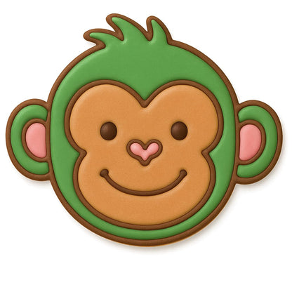 Mighty Gadget Cute Monkey Face Cookie Cutter & Stamp - 4x3.21", Adorable Animal Baking Tool for Kids and Jungle Parties (Random Color)