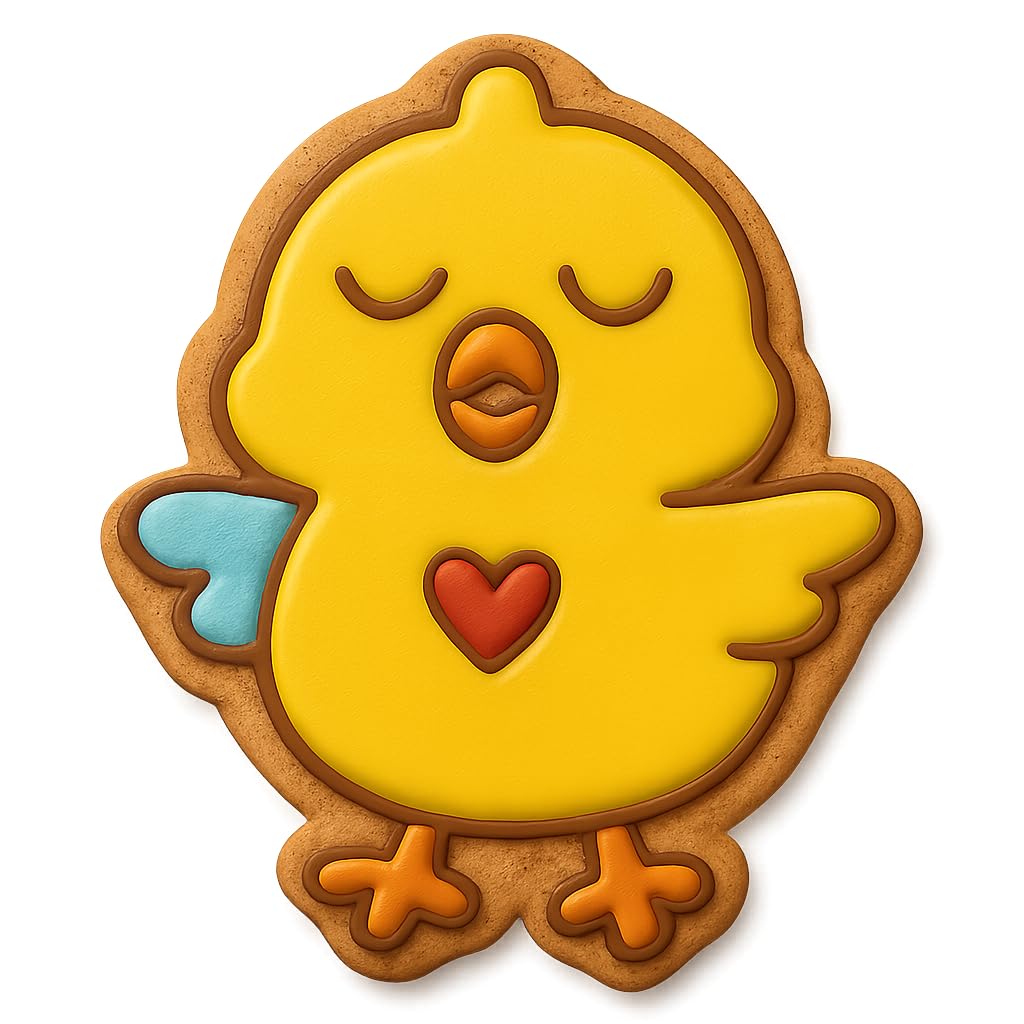Chanting Chick Heart Cookie Cutter - 3.2x4" Fun Baking Design Delight