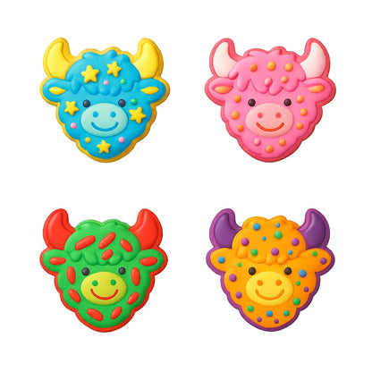 Mighty Gadget Highland Cow Head Cookie Cutter & Stamp - 4x3.2" Cute Cow Design for Rustic Baking Themes (Random Color)