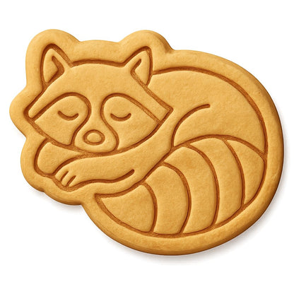 Resting Raccoon Cookie Cutter 345 Style - 4x3.3" Fun Kitchen Baking Tool