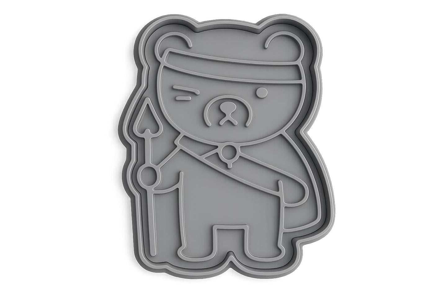 Brave Bear Warrior Cookie Cutter - 4x2.7" Party Fun Baking Design
