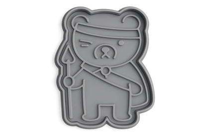 Brave Bear Warrior Cookie Cutter - 4x2.7" Party Fun Baking Design