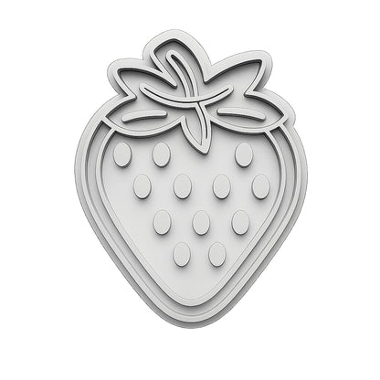 Mighty Gadget Strawberry Cookie Cutter & Stamp - 4x3.2" Perfect Sweet Treat Design for Summer Baking (Random Color)