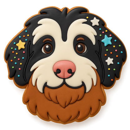 Mighty Gadget Bernedoodle Cookie Cutter and Stamp - 4x3.73", Detailed Doodle Dog Design for Fun Baking (Random Color)