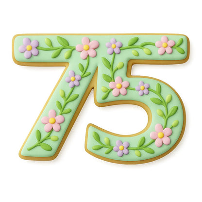 Pink Number 75 Cookie Cutter – 4x3" Baking Mold for 75th Birthdays & Anniversaries (Random Color)