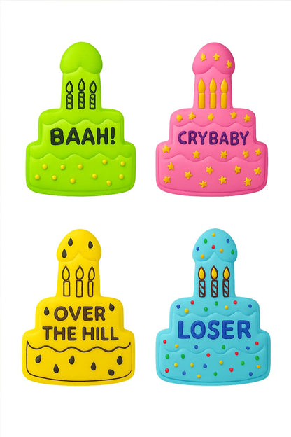 Mighty Gadget Naughty Adult Birthday Cake Candles Cookie Cutter & Stamp - 4x3" Ideal for Party Treats (Random Color)