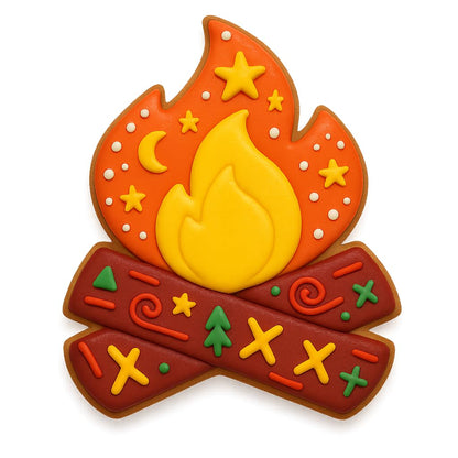 Campfire Cookie Cutter (4.25"x3.38") - Ideal for Outdoor and Adventure-Themed Baking (Random Color)