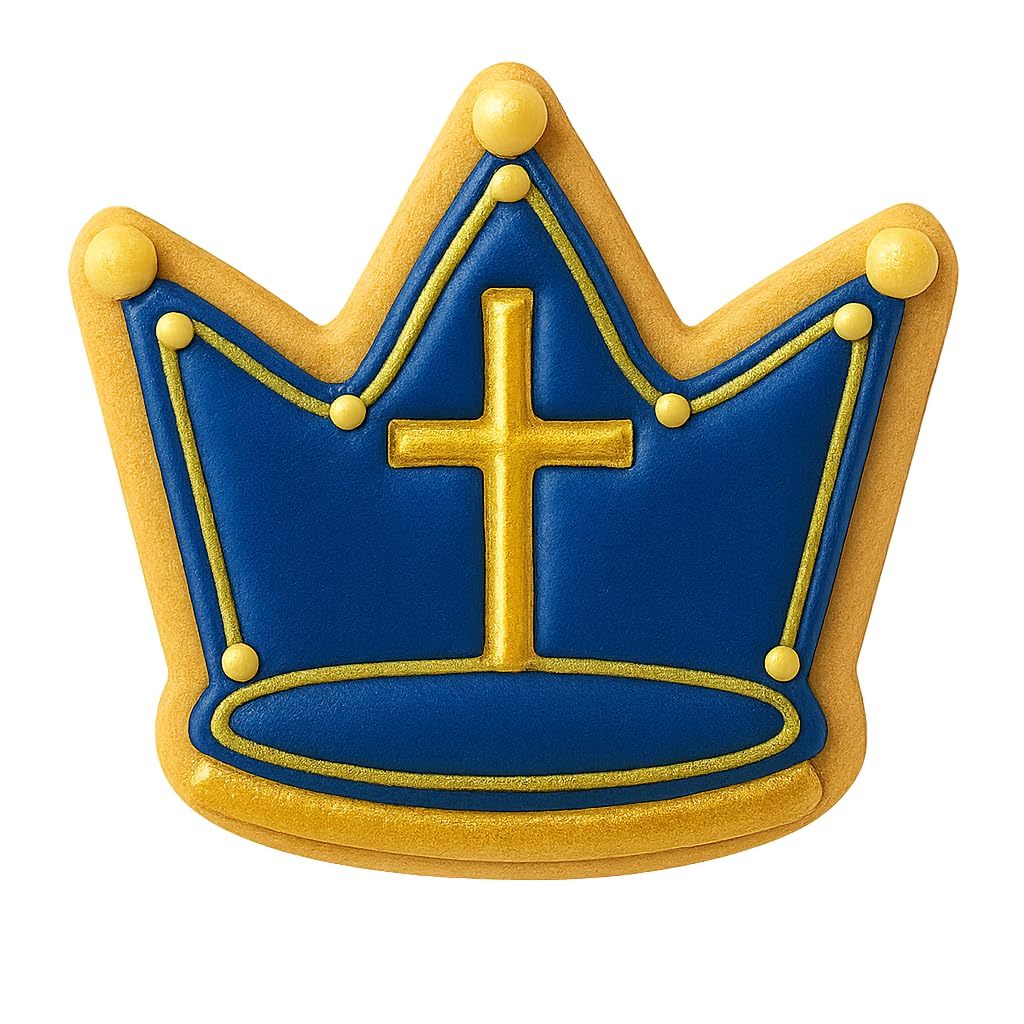 Crown and Cross Cookie Cutter - 4x3" Quality Professional Design