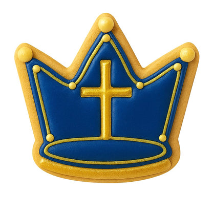 Crown and Cross Cookie Cutter - 4x3" Quality Professional Design