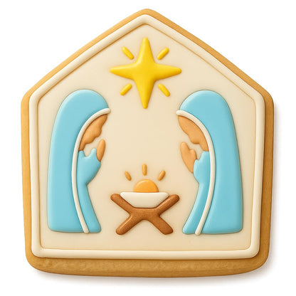 Nativity Scene Cookie Cutter - 4x3.8" Holiday Baking Fun Kitchen Tool