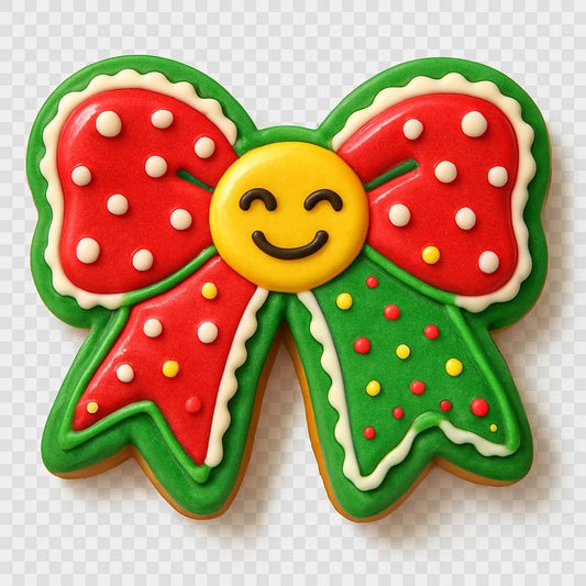 Joyful Ribbon Smiley Cookie Cutter - 4x3.4" Fun Baking Design Premium