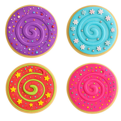 Spiral Swirl Cookie Cutter & Stamp 4x4" for Baking Fondant Clay Embosser Gifts