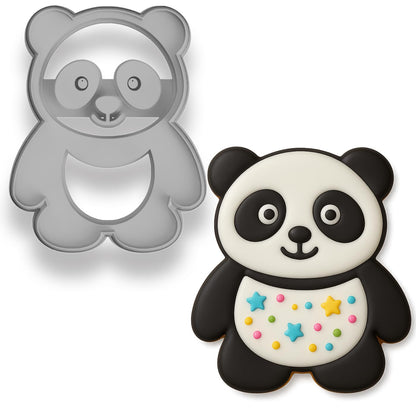 Panda Cookie Cutter & Stamp 4x3.14" for Baking Fondant Clay Embosser Gifts