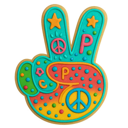 Peace Sign Hand Gesture Cookie Cutter 4x3.1" for Baking & Fondant Clay Gifts