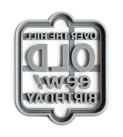 Mighty Gadget Over the Hill Novelty Cookie Cutter & Stamp - 4x3.2" Humorous Shape for Celebration Baking (Random Color)