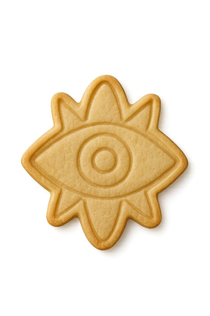 Mighty Gadget Evil Eye Cookie Cutter & Stamp - 4x3.2" Unique Charm for Spiritual Baking (Random Color)