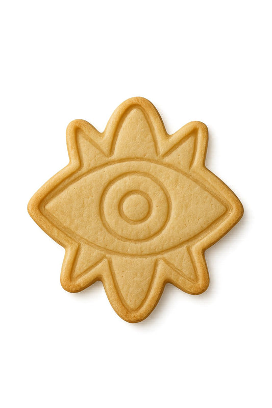 Mighty Gadget Evil Eye Cookie Cutter & Stamp - 4x3.2" Unique Charm for Spiritual Baking (Random Color)