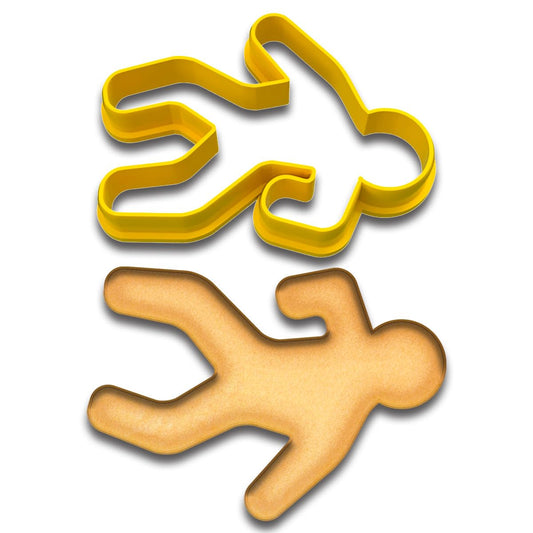 Crime Scene Body Outline Cookie Cutter, Style 3 (4x2.8") - Perfect for Mystery or Halloween-Themed Baking and Crafts