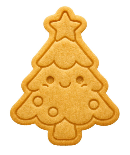 Kawaii Christmas Tree Cookie Cutter - 4x3.17" Fun Holiday Baking Design