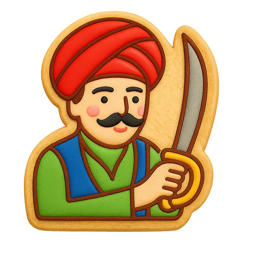 Ali Baba Holding Sword Cookie Cutter - 4x3.5" Creative Adventure Baking Fun