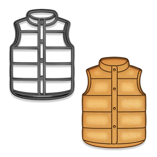 Winter Vest Cookie Cutter - 4x2.77", Puffy Jacket Style for Cozy Holiday Cookies (Random Color)