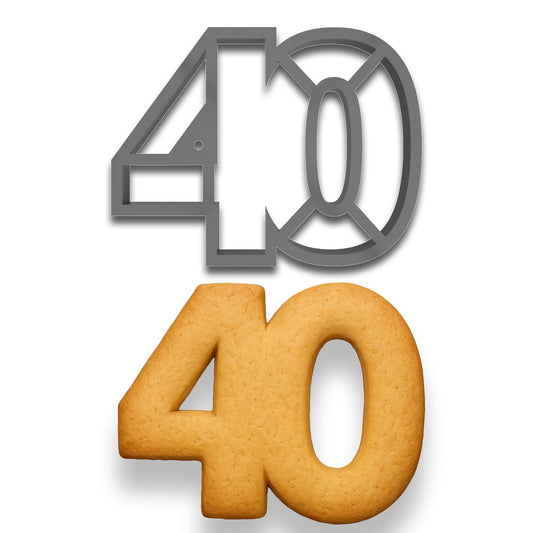 Mighty Gadget Number 40 Cookie Cutter (4x3") - Perfect for 40th Birthdays & Anniversaries (Random Color)