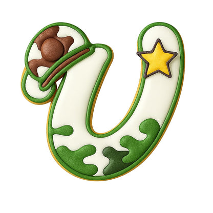 Fancy Cursive Letter Cookie Cutter - 4" Tall Alphabet Baking Mold (Random Color)