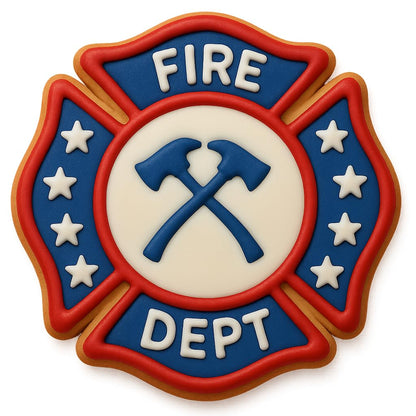 Maltese Cross Fire Dept. Cookie Cutter & Stamp - 4x4", Firefighter-Themed Baking Tool