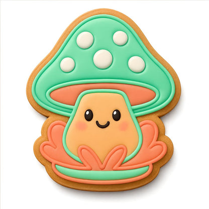 Kawaii Mushroom Man Cookie Cutter - 4x3.54" Fun Baking Design Kids