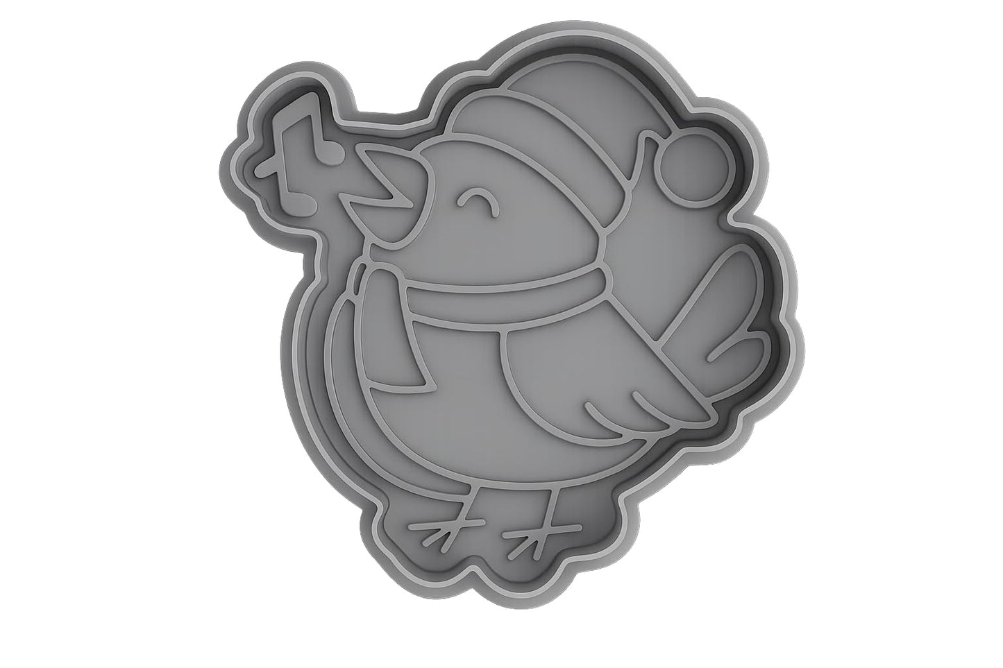 Caroling Cardinal Cookie Cutter - 4x3.4" Holiday Fun Kitchen Baking