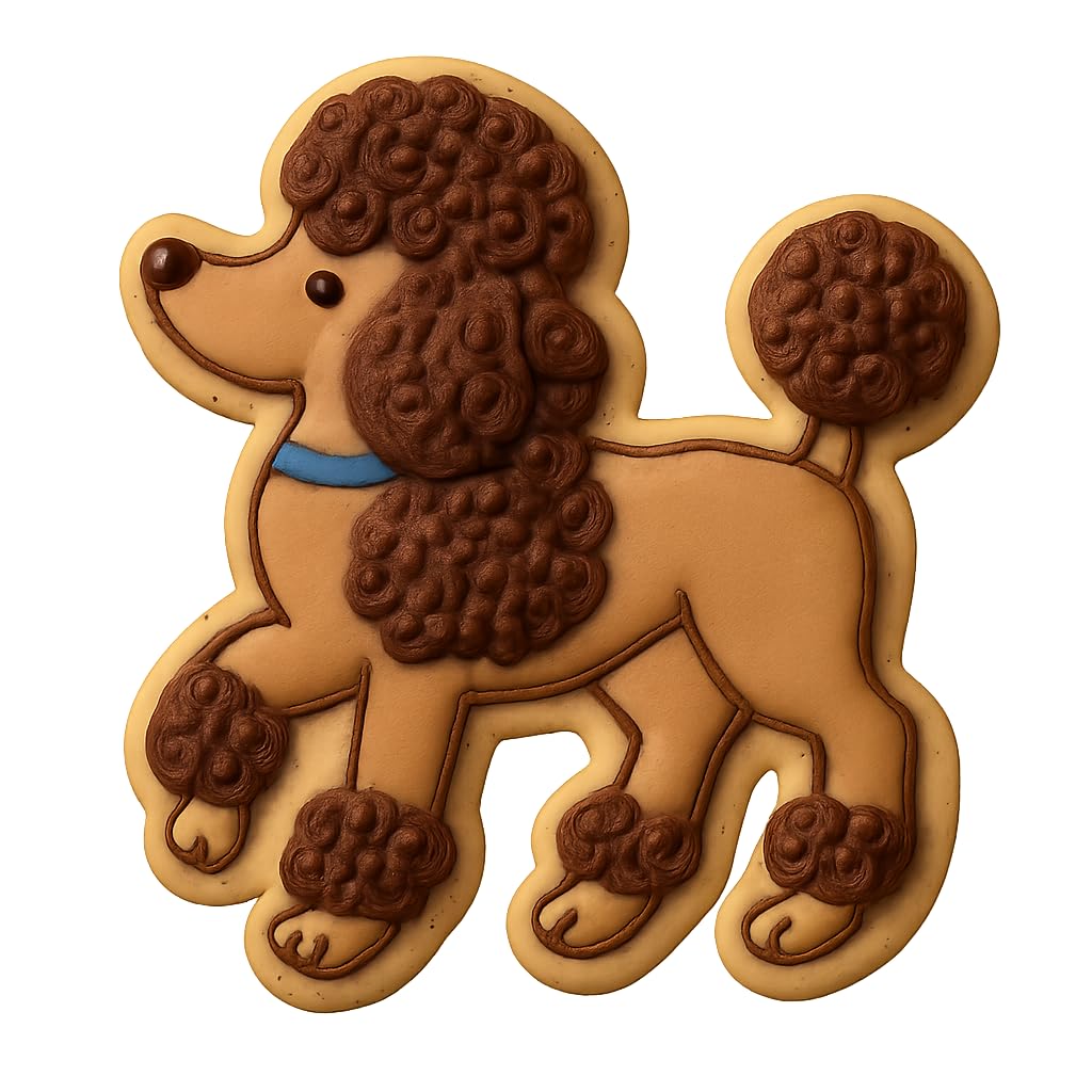 Playful Poodle Cookie Cutter 4x3.7" Fun Kitchen Baking Design