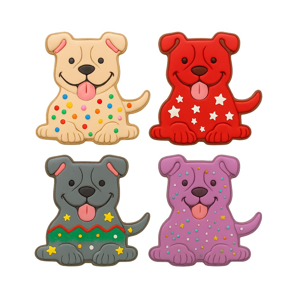Smiling American Pitbull Cookie Cutter & Stamp 4x3.8" for Baking Fondant Clay