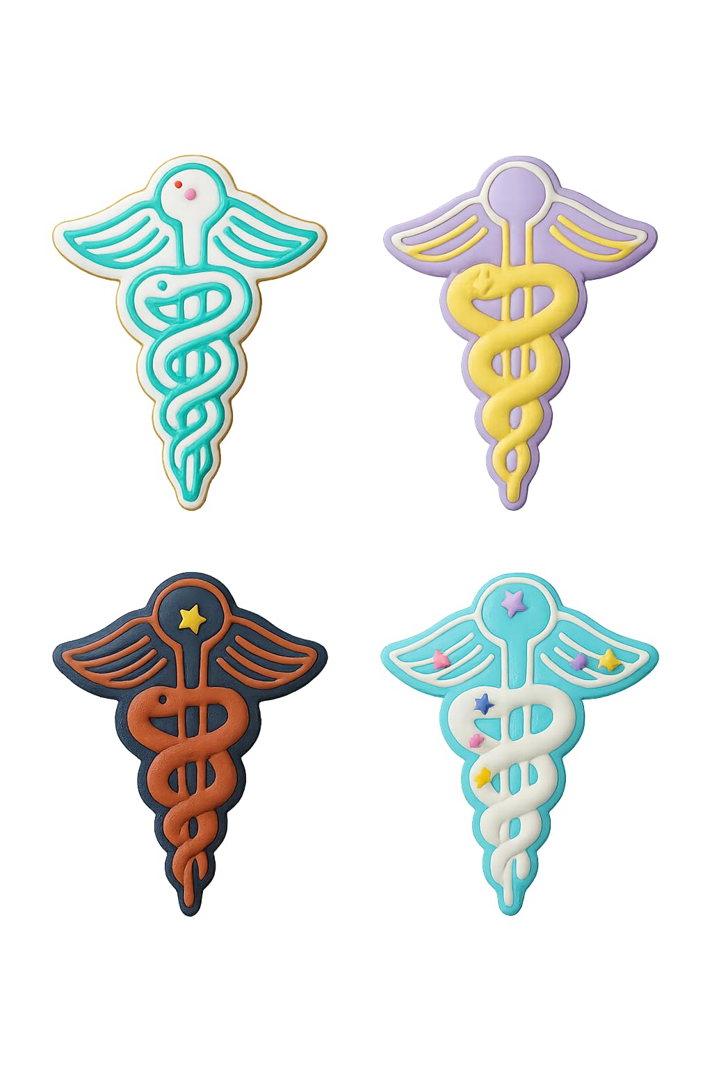 Mighty Gadget Medical Caduceus Cookie Cutter & Stamp - 4x2.5" Iconic Design for Med School Events (Random Color)