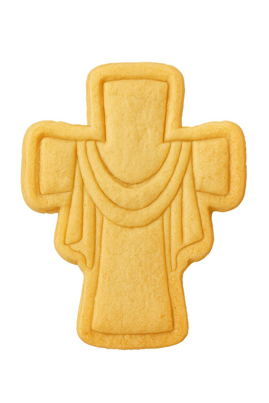 Cross Crucifix with Drapes Cookie Cutter & Stamp 4x2.9" for Baking & Fondant