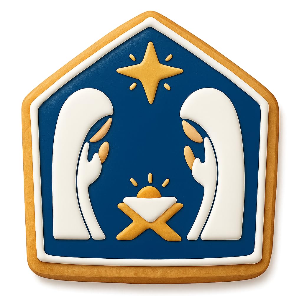 Nativity Scene Cookie Cutter - 4x3.8" Holiday Baking Fun Kitchen Tool