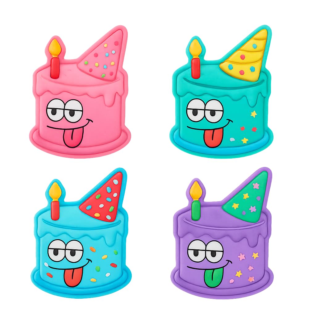 Silly Birthday Cake with Candle Cookie Cutter & Stamp 4x3" for Baking & Fondant