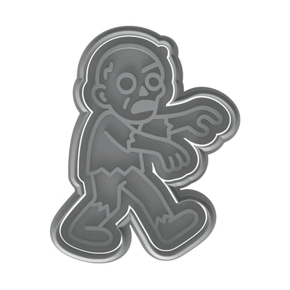 Mighty Gadget Zombie Man Cookie Cutter & Stamp - 4x2.8" Spooky Design for Halloween Baking (Random Color)